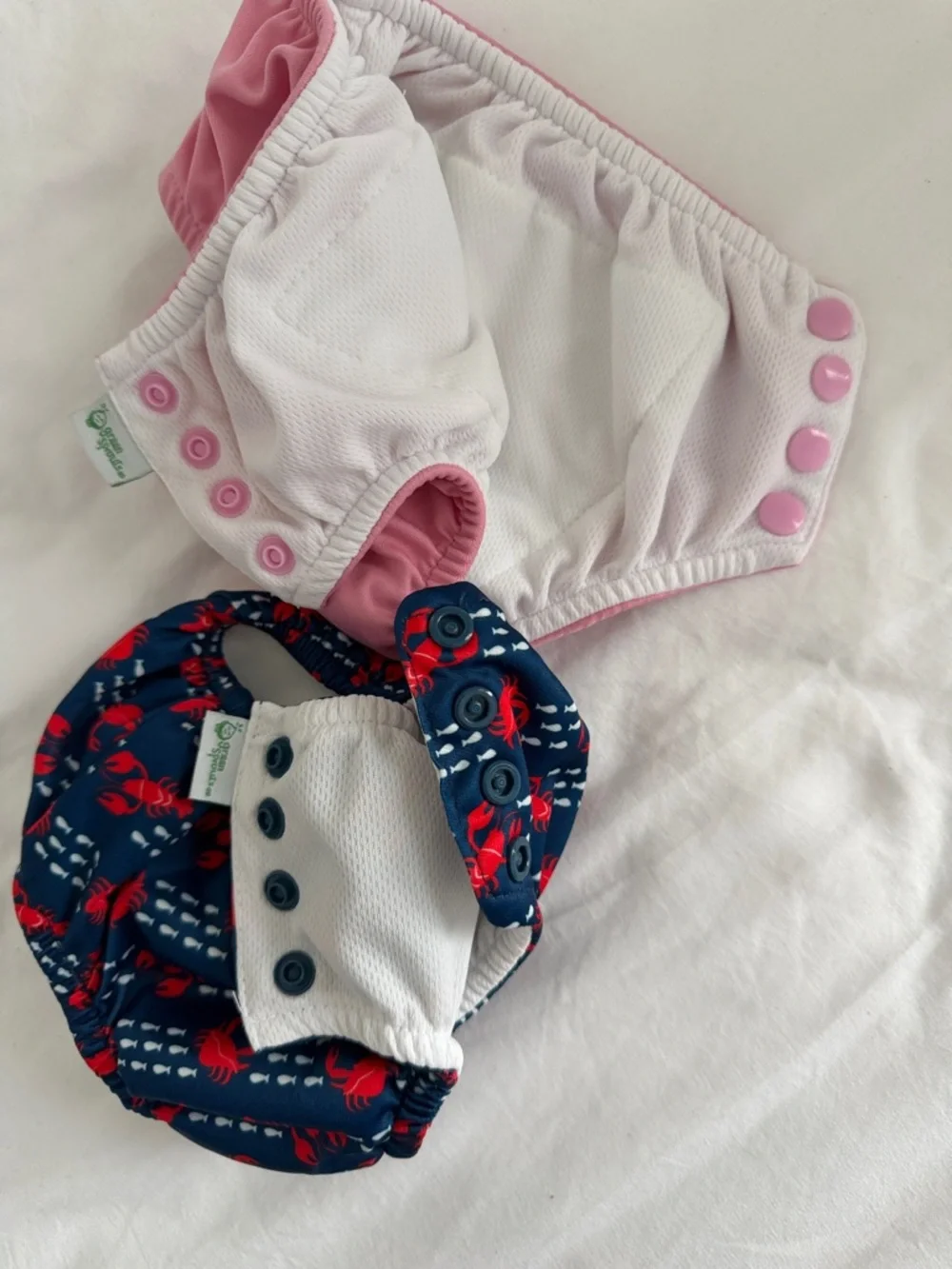 Green sprouts Swim Diaper Pink & Navy Crab Print size 6 months 10-18lbs